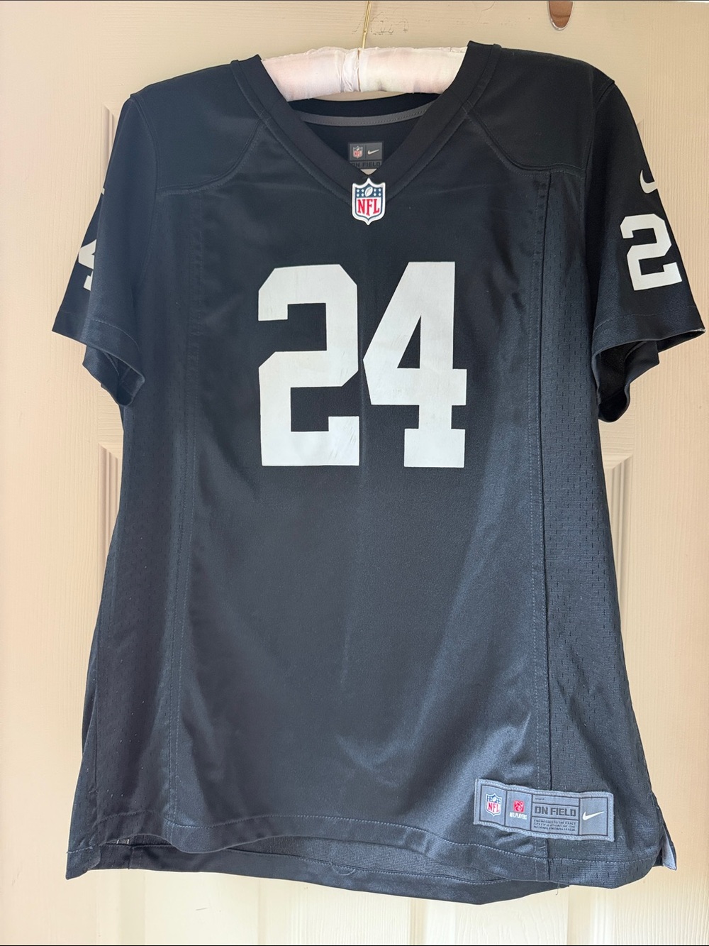 Nike Women's Black NFL #24 Jersey with White Numbering